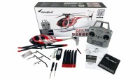 AFX MD500E civiele borstelloze 4-kanaals 325 mm helikopter 6G RTF rood/zilver